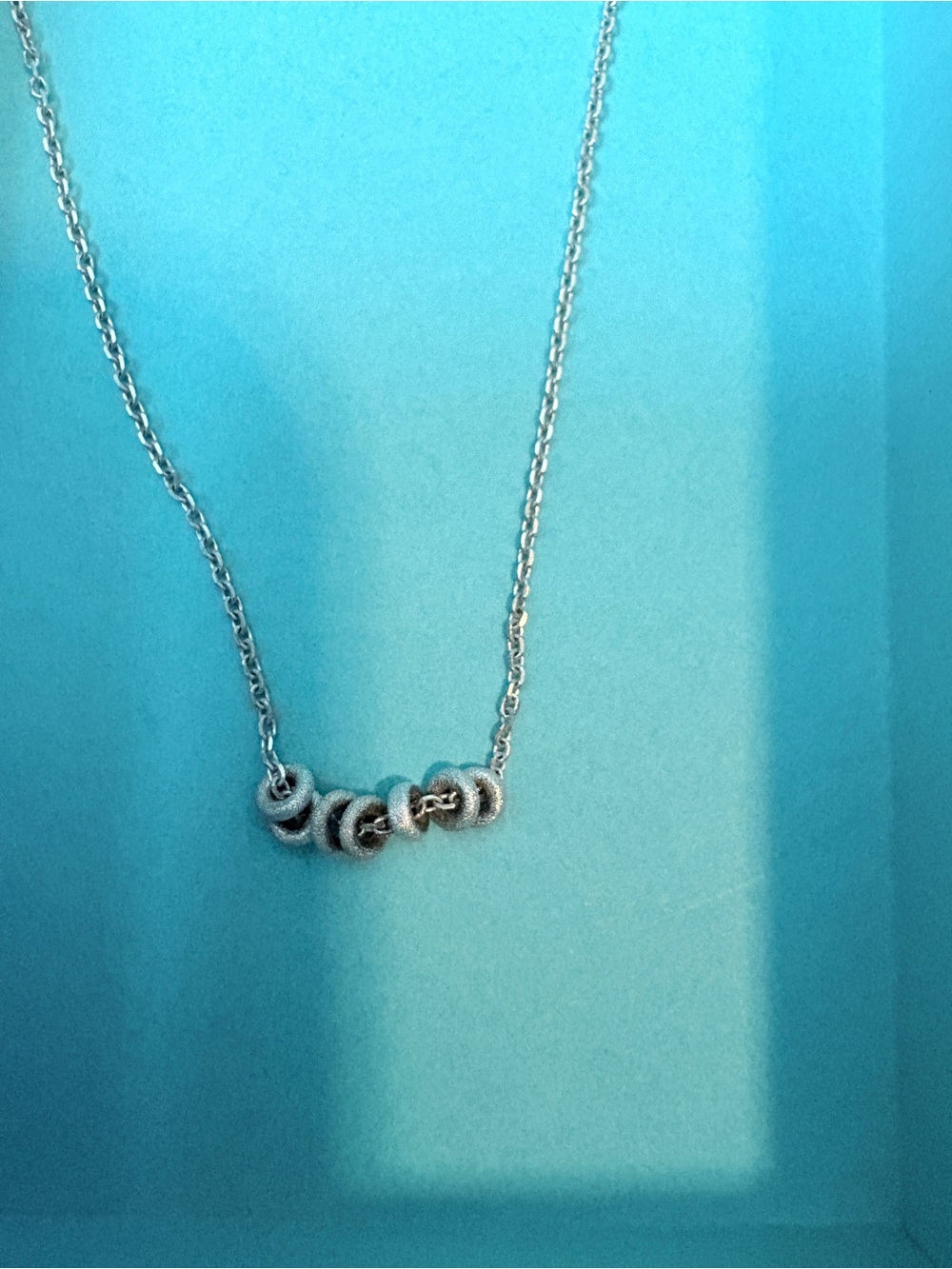 Silver Bead Bar Necklace - Women's Sterling-Style Jewelry (Mexican Silver)